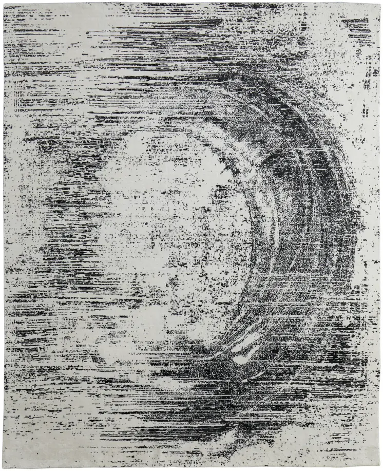 4' X 6' Black and Gray Abstract Hand Woven Area Rug