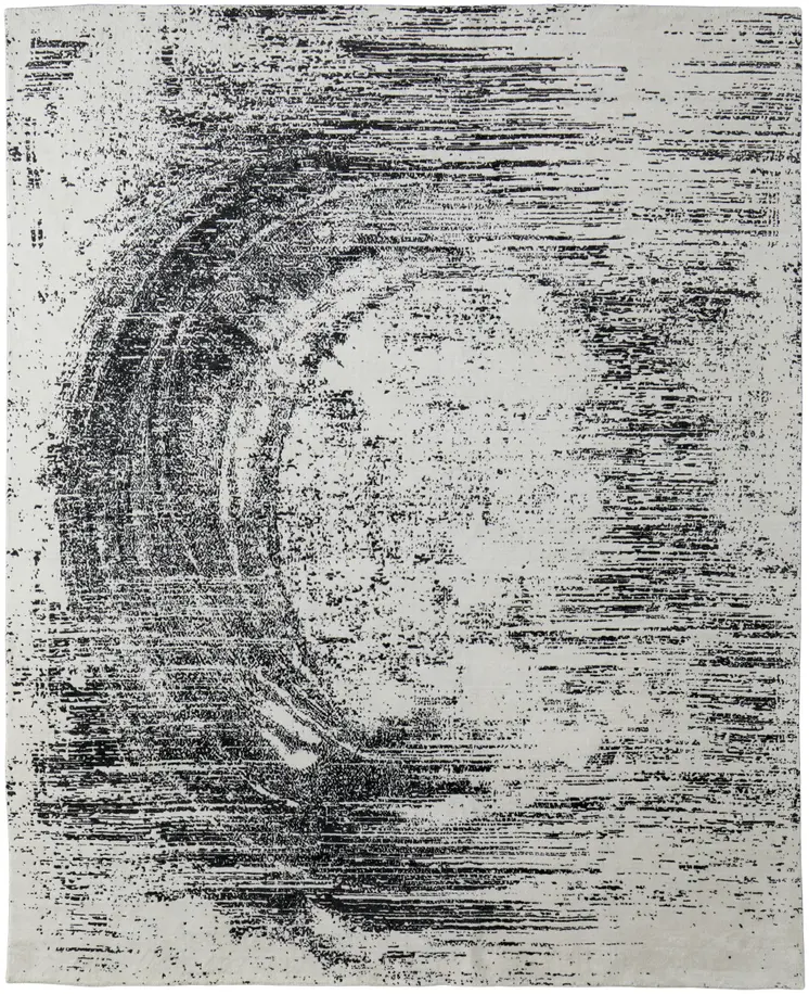 9' X 12' Black and Gray Abstract Hand Woven Area Rug