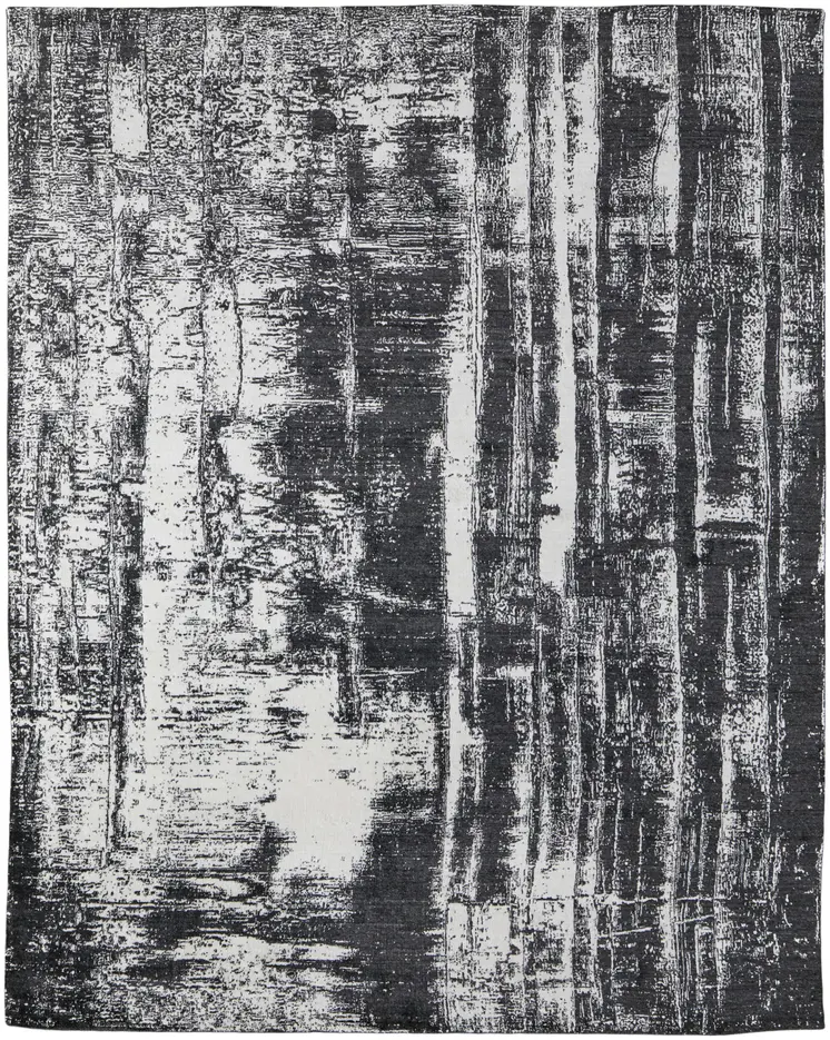 10' X 14' Black and Gray Abstract Hand Woven Area Rug