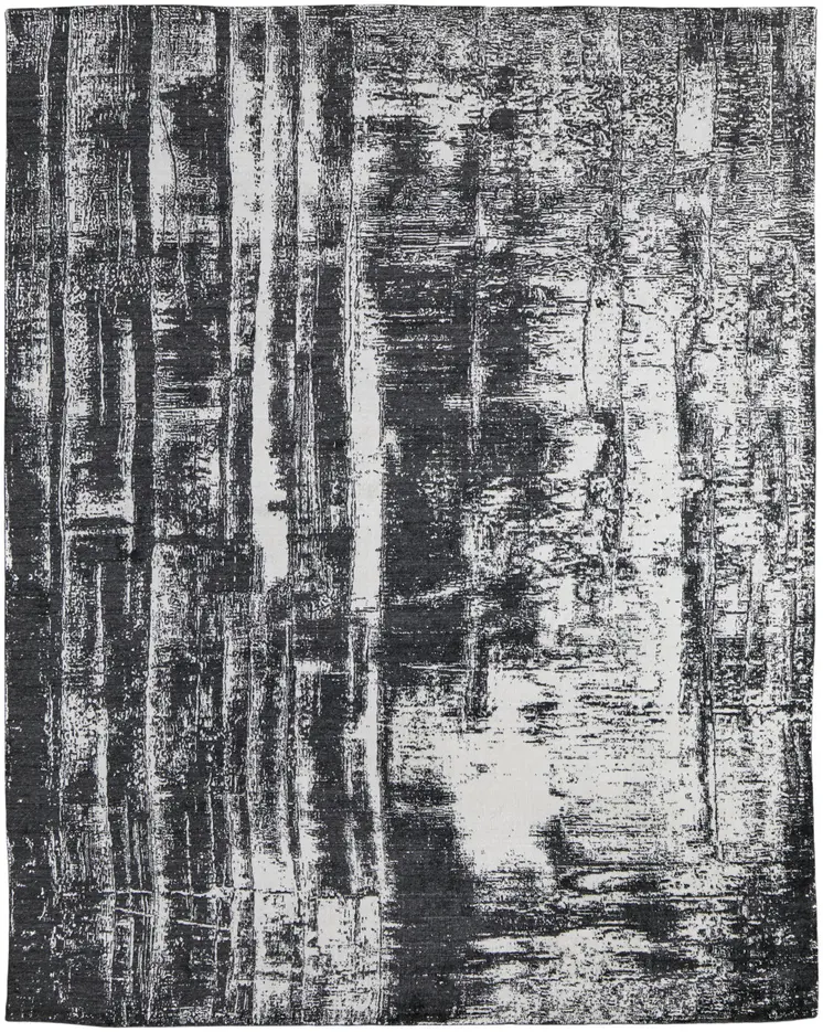 10' X 14' Black and Gray Abstract Hand Woven Area Rug