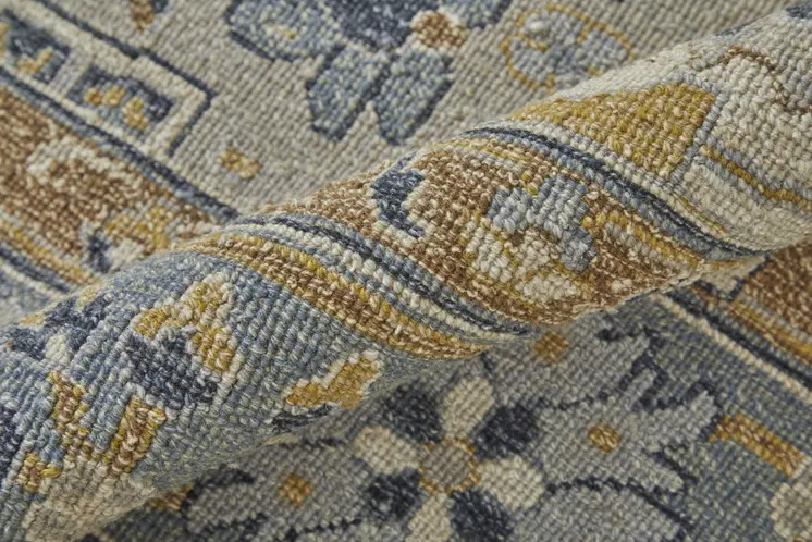 4' X 6' Gray and Brown Wool Oriental Hand Knotted Area Rug With Fringe