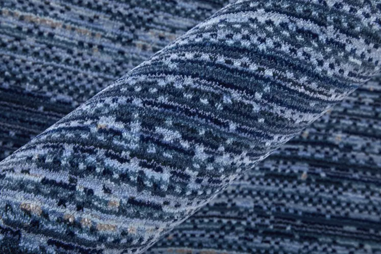 5' X 8' Blue and Gray Power Loom Area Rug