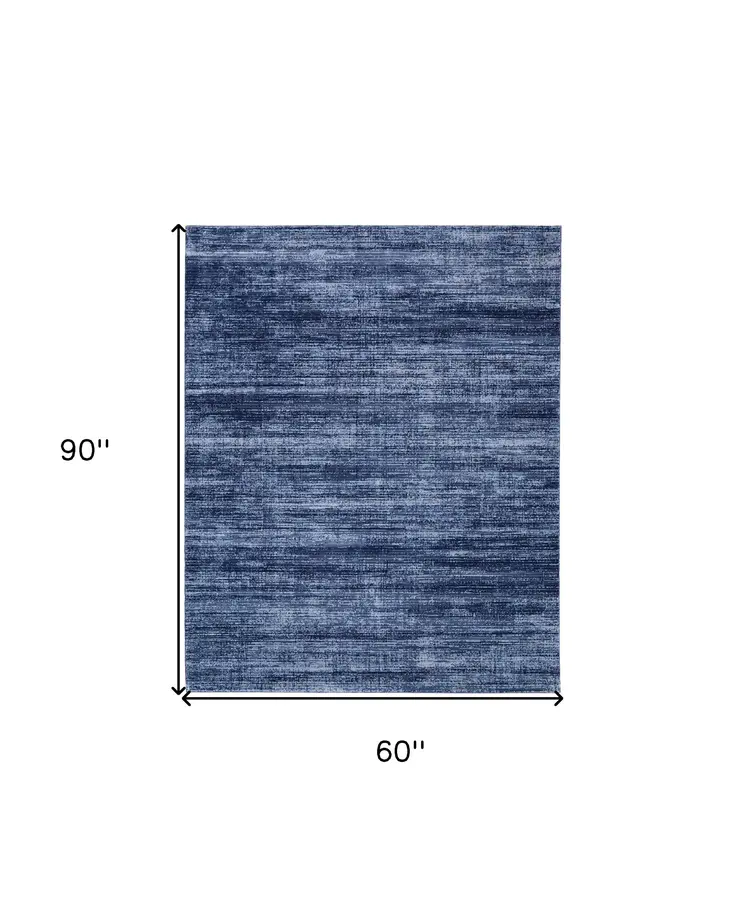 5' X 8' Blue and Gray Power Loom Area Rug