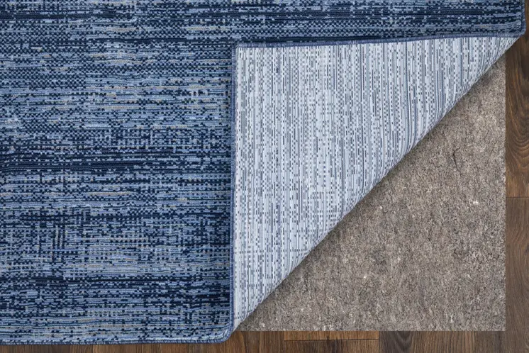 7' X 10' Blue and Gray Power Loom Area Rug