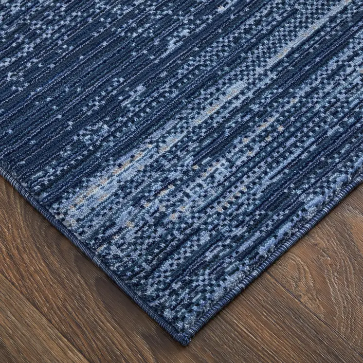 7' X 10' Blue and Gray Power Loom Area Rug