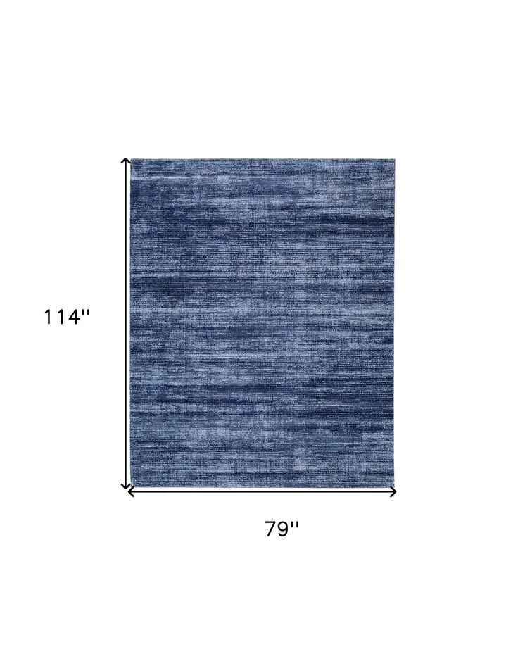 7' X 10' Blue and Gray Power Loom Area Rug