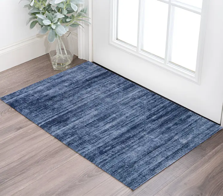 2' X 3' Blue and Gray Power Loom Area Rug