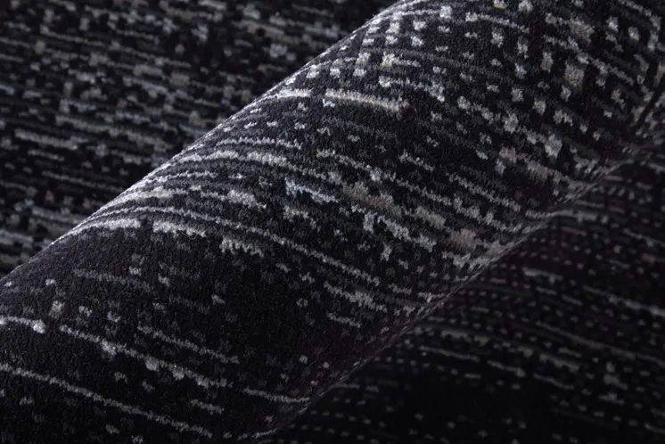 9' X 13' Black and Gray Power Loom Area Rug