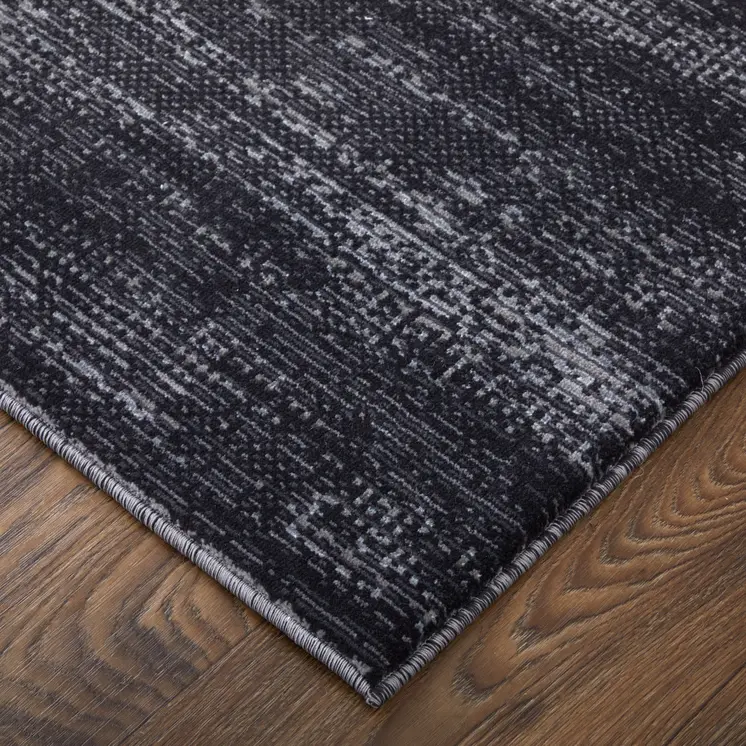 2' X 3' Black and Gray Power Loom Area Rug