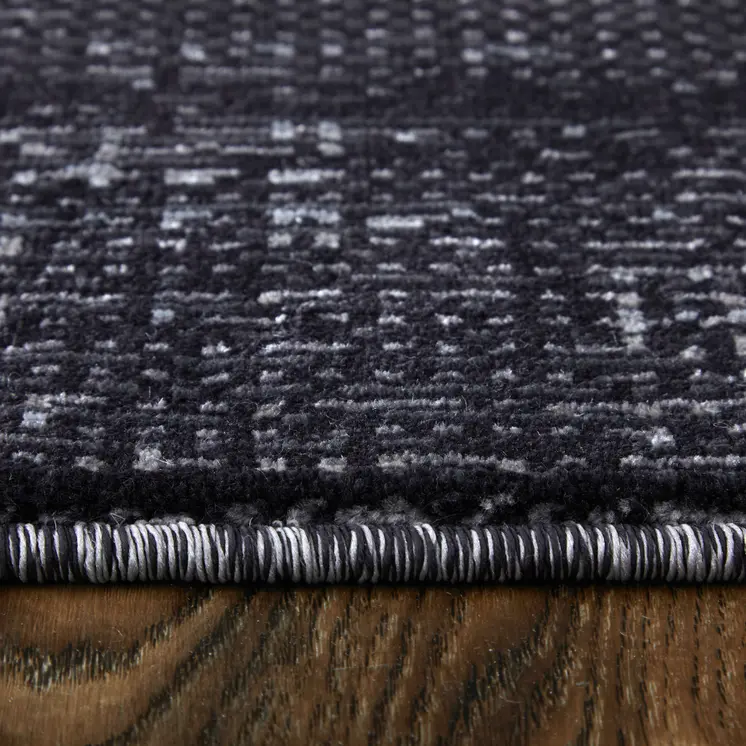 2' X 3' Black and Gray Power Loom Area Rug