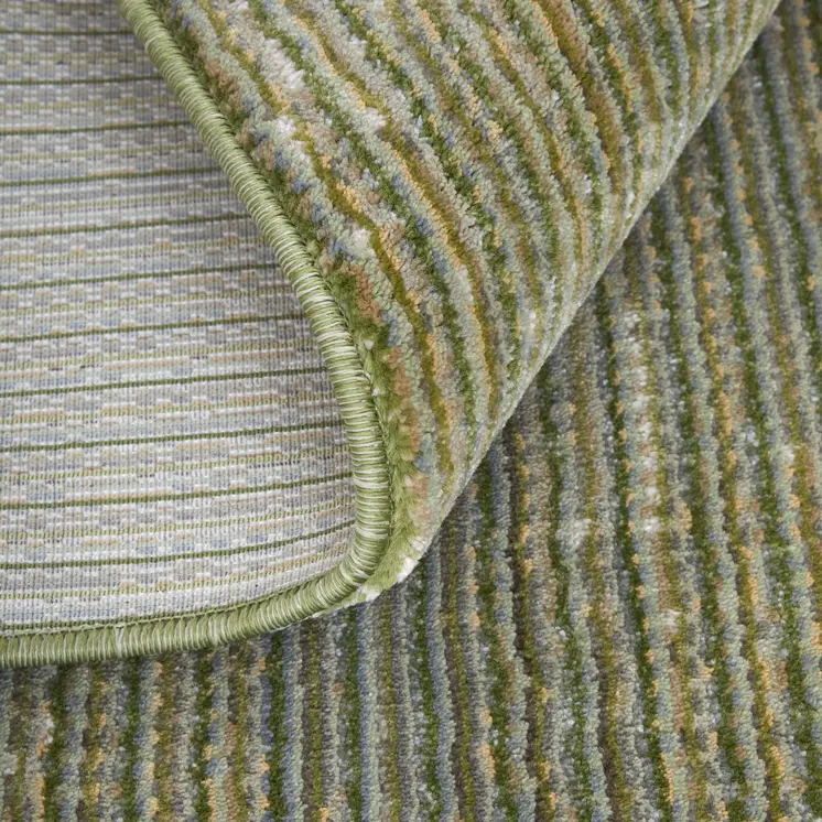 8' X 10' Tan and Green Power Loom Area Rug