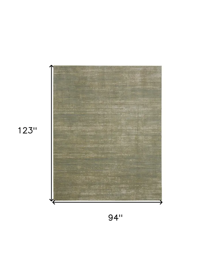 8' X 10' Tan and Green Power Loom Area Rug