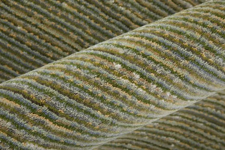 2' X 3' Tan and Green Power Loom Area Rug