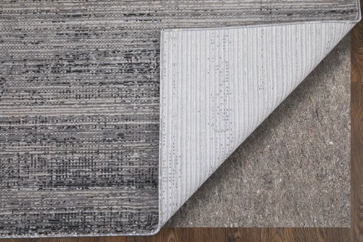 5' X 8' Gray and Ivory Power Loom Area Rug