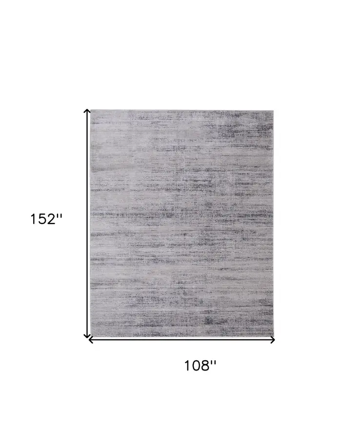 9' X 13' Gray and Ivory Power Loom Area Rug