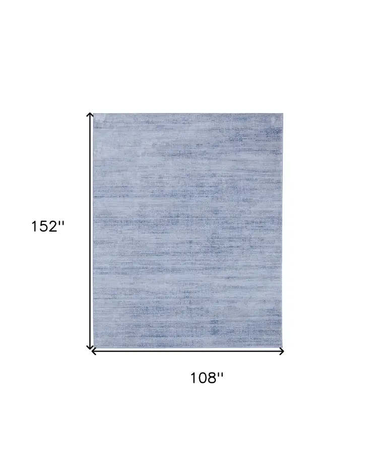 9' X 13' Blue and Ivory Power Loom Area Rug