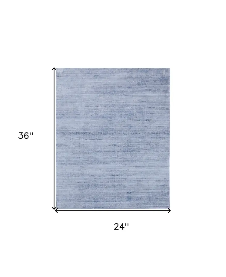 2' X 3' Blue and Ivory Power Loom Area Rug