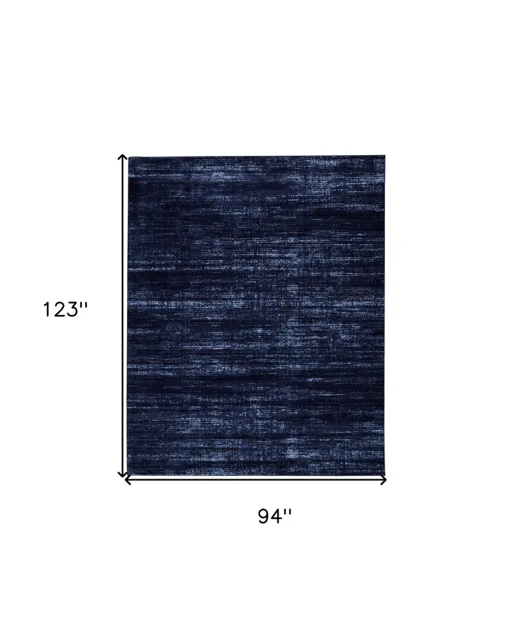 8' X 10' Black and Blue Power Loom Area Rug