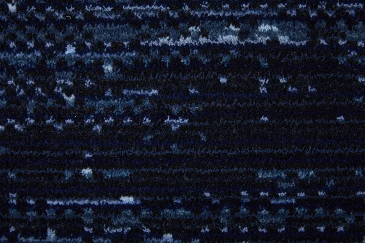 9' X 13' Black and Blue Power Loom Area Rug