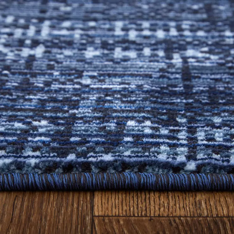 2' X 3' Black and Blue Power Loom Area Rug