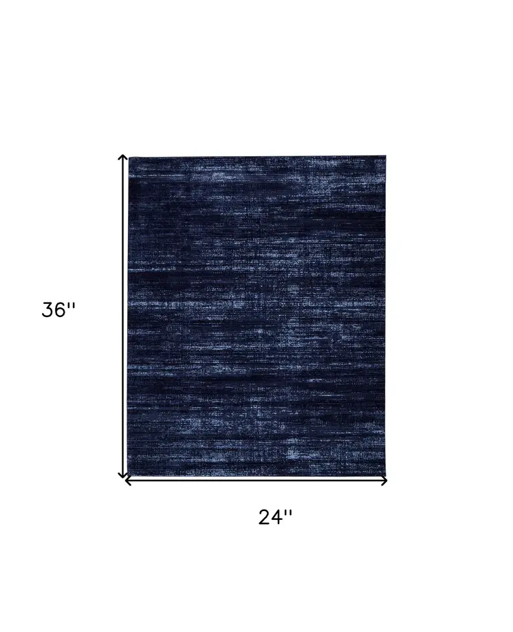 2' X 3' Black and Blue Power Loom Area Rug