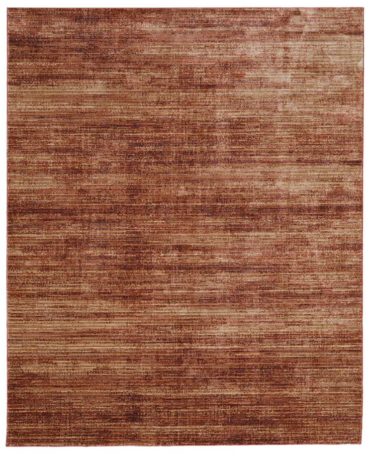 7' X 10' Tan and Brown Power Loom Area Rug