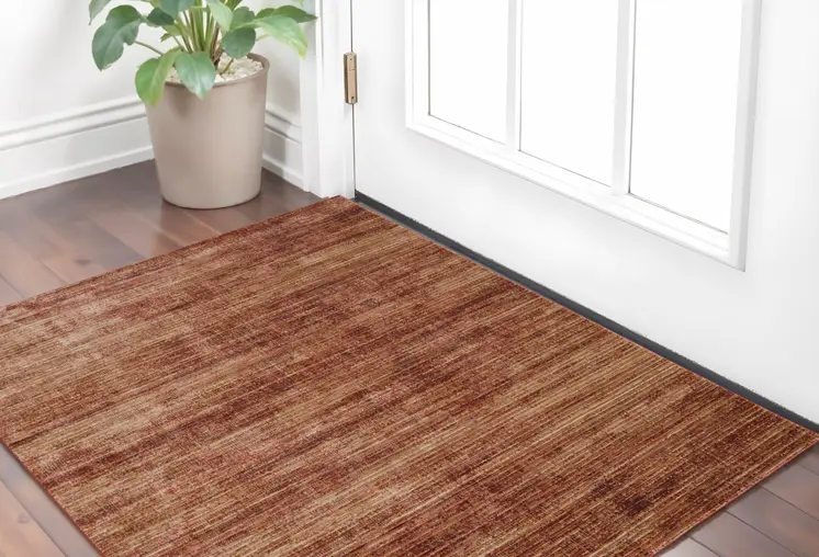 2' X 3' Tan and Brown Power Loom Area Rug