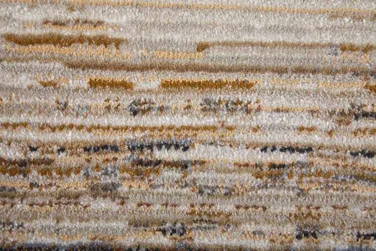 2' X 3' Ivory and Tan Abstract Power Loom Worn Faded Area Rug