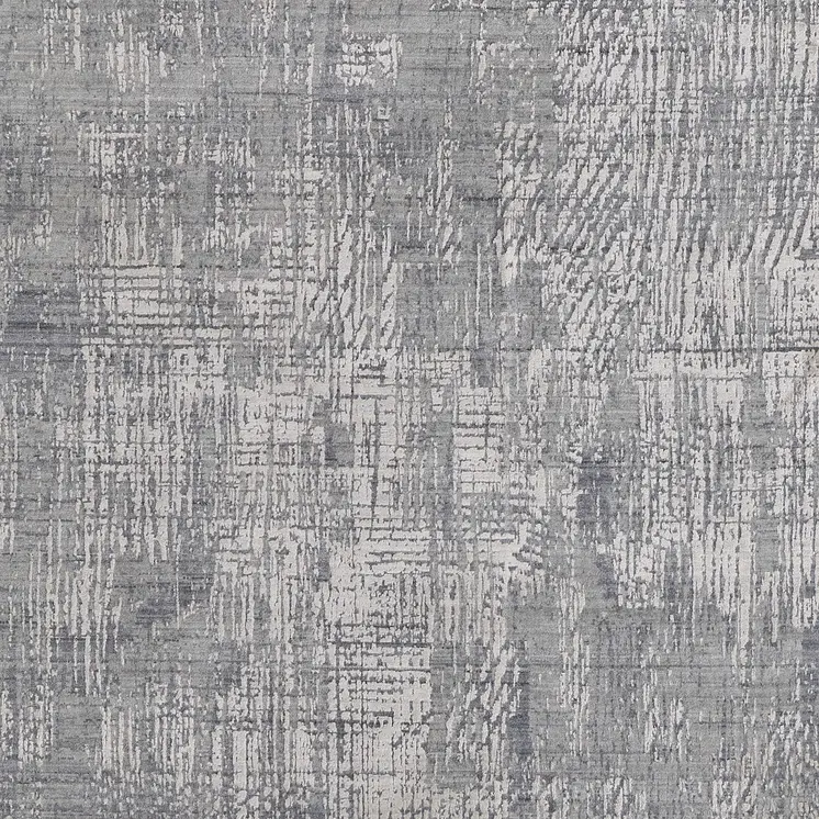 3' X 5' Gray and Silver Abstract Hand Woven Worn Faded Area Rug