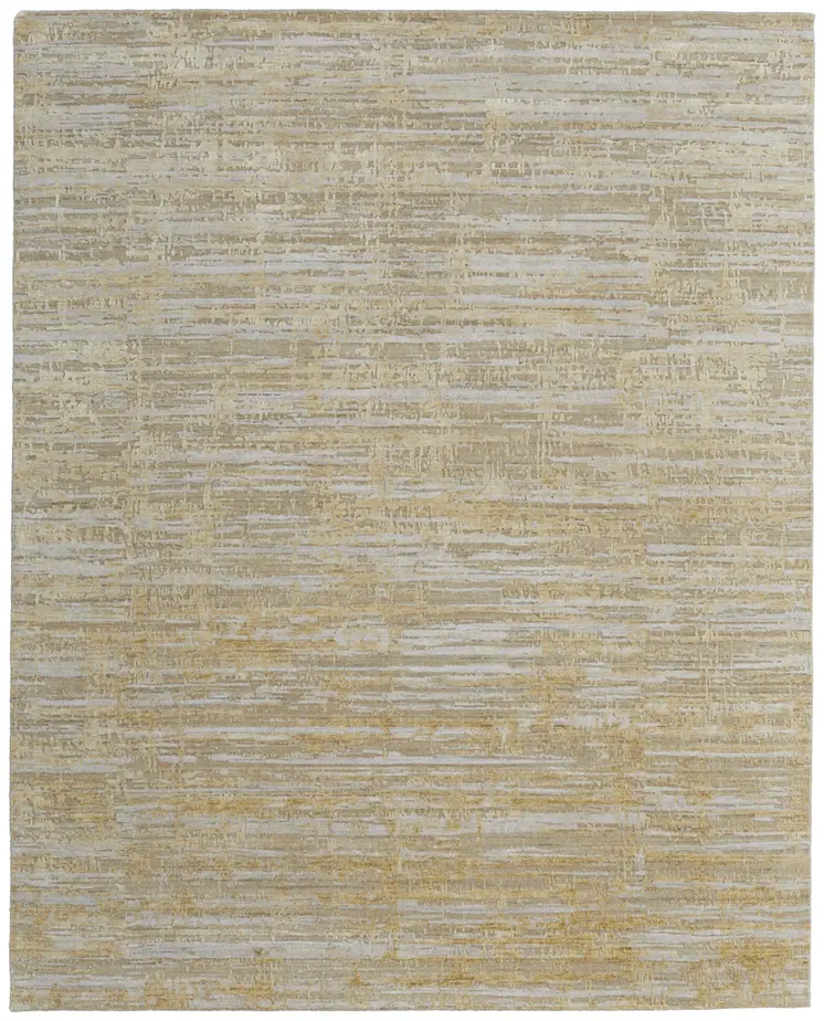 12' X 15' Yellow and Ivory Abstract Hand Woven Area Rug
