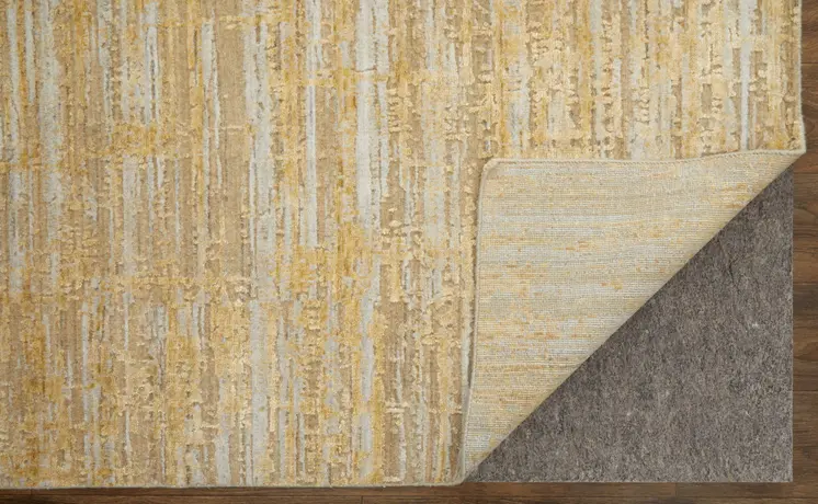 12' X 15' Yellow and Ivory Abstract Hand Woven Area Rug