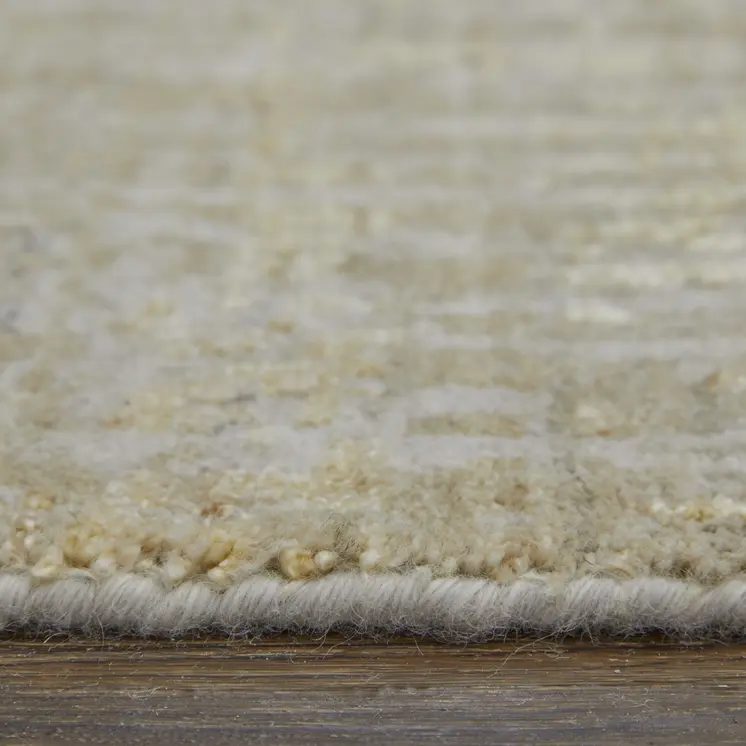 3' X 5' Yellow and Ivory Abstract Hand Woven Area Rug