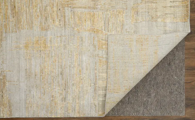 10' X 14' Yellow and Ivory Abstract Hand Woven Area Rug