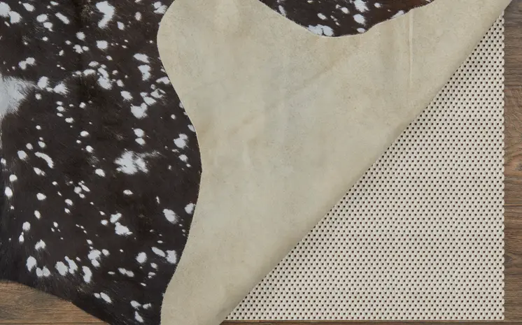 8' X 10' Brown and Silver Cowhide Animal Print Power Loom Area Rug