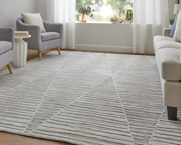 8' X 10' Ivory Geometric Hand Woven Area Rug