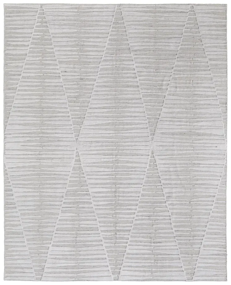 8' X 10' Ivory Geometric Hand Woven Area Rug