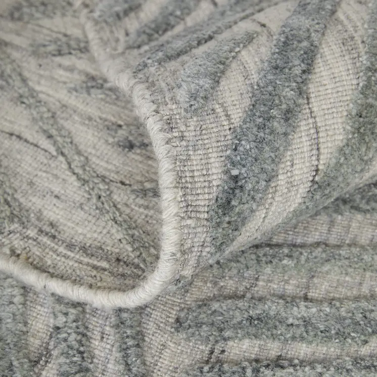 2' X 3' Green and Ivory Abstract Hand Woven Area Rug