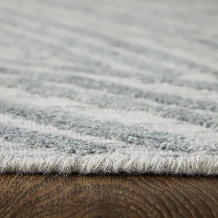 2' X 3' Green and Ivory Abstract Hand Woven Area Rug