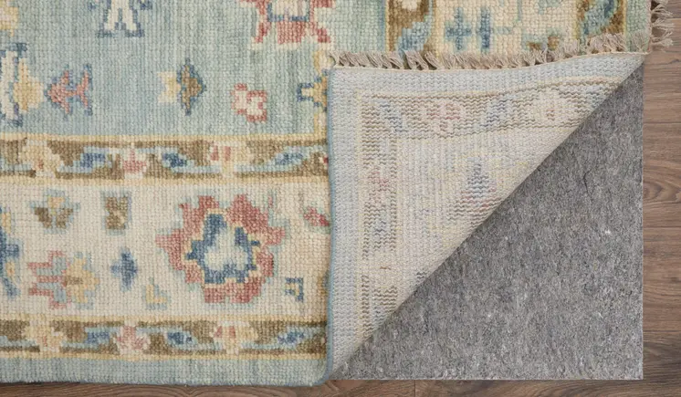 8' X 10' Blue Ivory and Yellow Wool Floral Hand Knotted Area Rug With Fringe
