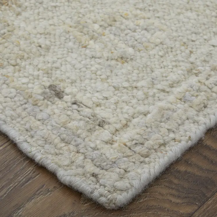 6' X 9' Tan and Gray Wool Floral Hand Knotted Area Rug