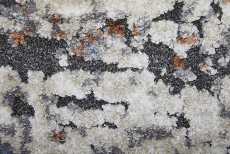 2' X 3' Gray Blue and Ivory Abstract Power Loom Area Rug