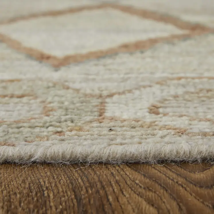 2' X 3' Tan Brown and Gray Wool Moroccan Hand Knotted Area Rug
