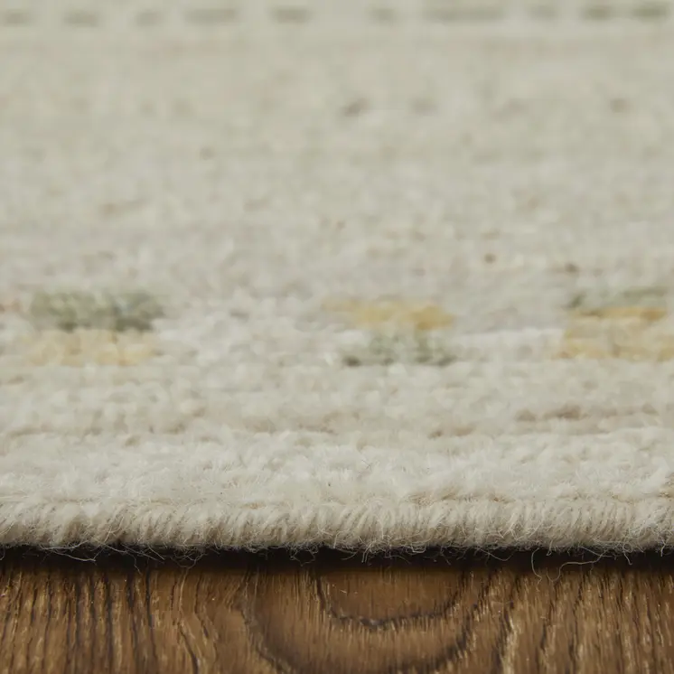 2' X 3' Gray Tan and Green Wool Abstract Hand Knotted Area Rug