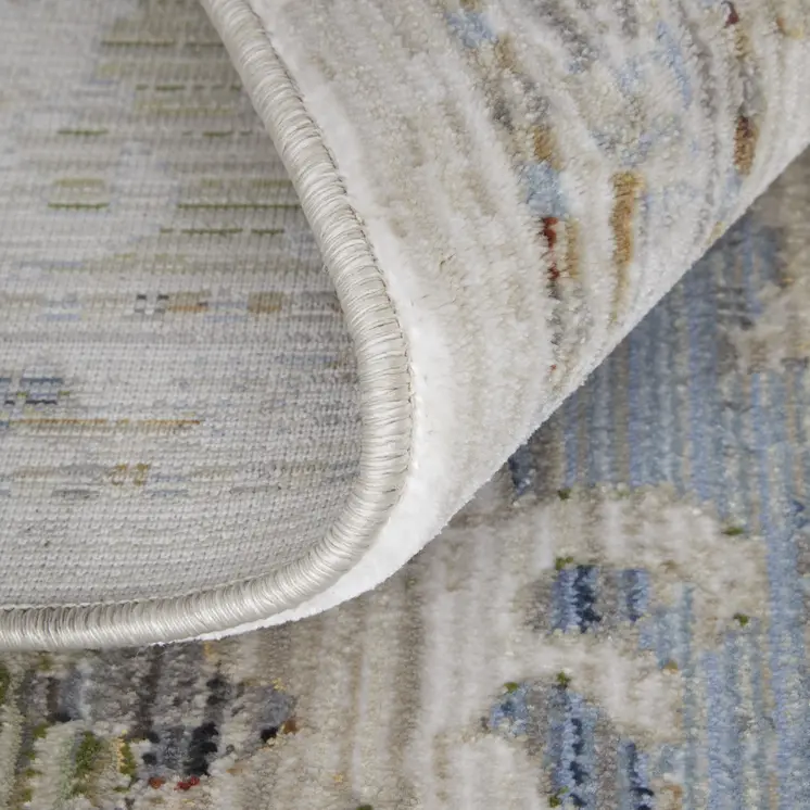 2' X 3' Ivory Red and Blue Floral Power Loom Area Rug