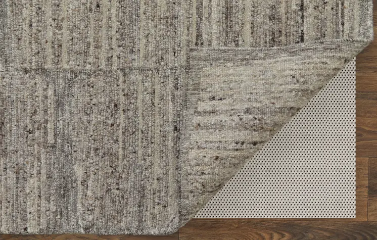 8' X 12' Taupe and Gray Abstract Hand Woven Worn Faded Area Rug