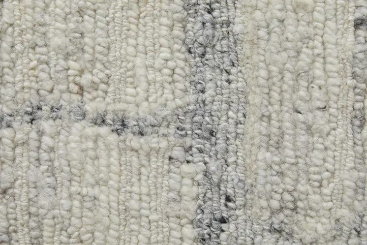 2' X 3' Gray and Ivory Abstract Hand Woven Worn Faded Area Rug