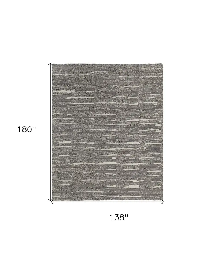 12' X 15' Gray Ivory and Taupe Abstract Hand Woven Area Rug