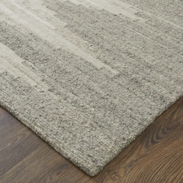 2' X 3' Gray and Ivory Ombre Hand Woven Area Rug