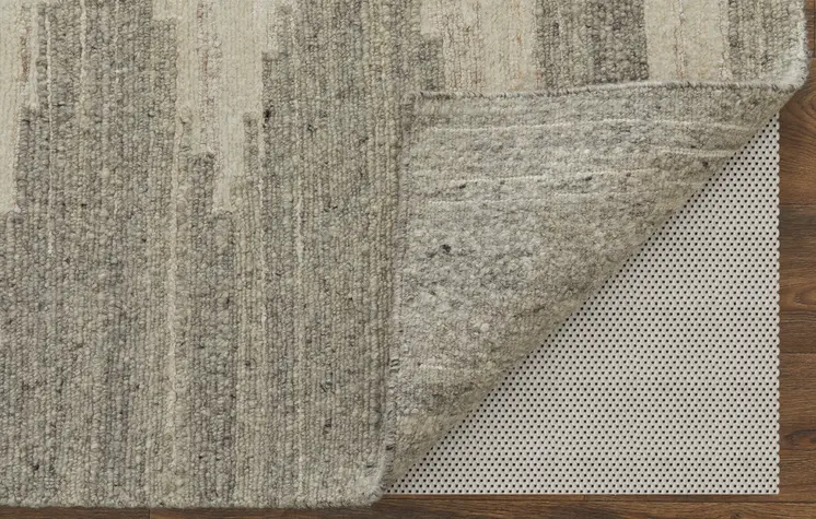 2' X 3' Gray and Ivory Ombre Hand Woven Area Rug