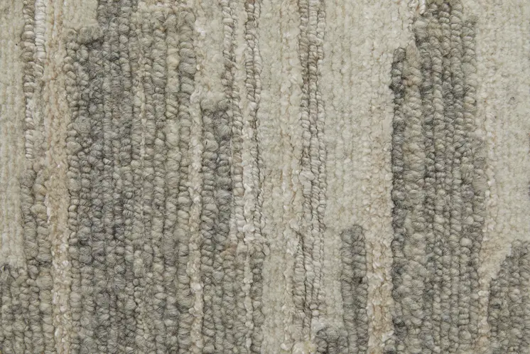 2' X 3' Gray and Ivory Ombre Hand Woven Area Rug